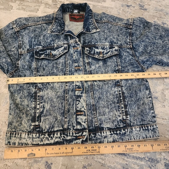 Rolling Stones Acid Wash Denim Jacket Button Front Size XXL Unisex Pockets - Picture 2 of 16